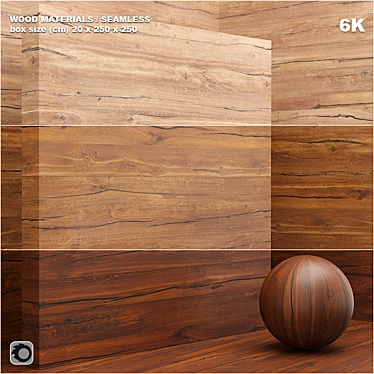 Seamless Wood Veneer Slab Set 3D model image 1 