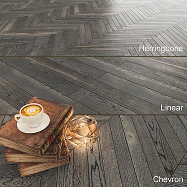 Title: Karelia Oak Smoked Gray Parquet 3D model image 1 