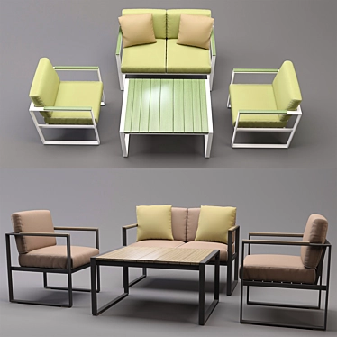 Catania Polywood Garden Lounge Set 3D model image 1 
