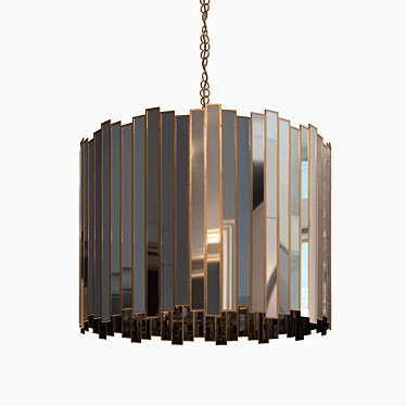 Modern Grayson Drum Chandelier: Sleek Design & Stunning Illumination 3D model image 1 