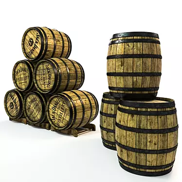 Rustic Barrel Stand - 624mm x 624mm x 677mm 3D model image 1 