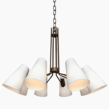 Elegant Patten 8-Light Chandelier 3D model image 1 