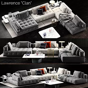 Modern Elegance: Minotti Lawrence Clan Sofa 3D model image 1 
