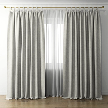 Sheer Elegance: Curtain 25 3D model image 1 