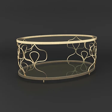 Modern Metal and Glass Coffee Table 3D model image 1 