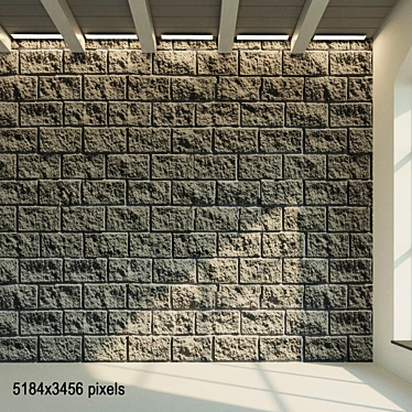 Vintage Stone Block: Seamless Texture & 3D Model (Corona + Vray) 3D model image 1 