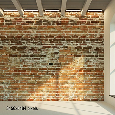 Antique Red Brick Wall 3D model image 1 