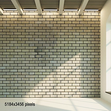 Light Brick Wall: Seamless Texture + Bump & Reflection Maps 3D model image 1 