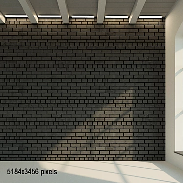 Dark Brick Wall Texture 3D model image 1 
