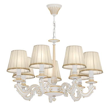 Elegant Torrone Chandelier - Gold Metal Finish 3D model image 1 