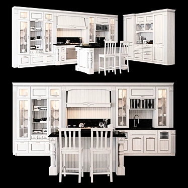 TERRA - Exquisite Classic Kitchen.Sophisticated Classic Kitchen, Terra.TERRA - The Epitome of Classic E 3D model image 1 