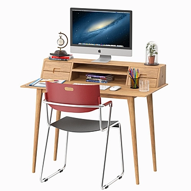 Scandi Desk: Sleek & Stylish Scandinavian Design 3D model image 1 