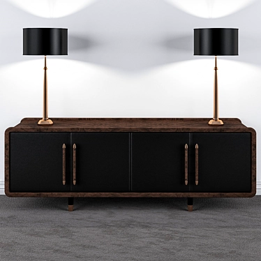 Elegant Ebony Sideboards 3D model image 1 