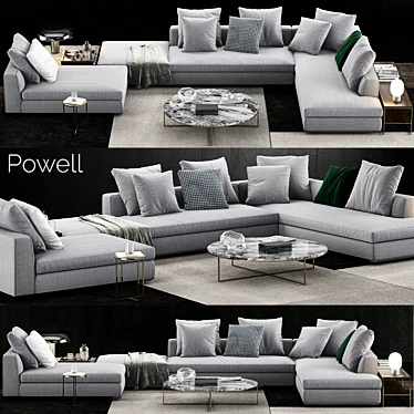 Elegant Minotti Powell Sofa: The Perfect Choice for Your Living Space 3D model image 1 