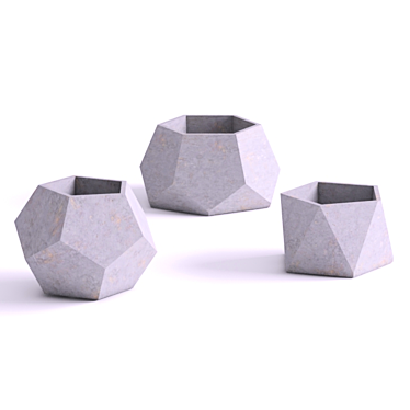 Title: Artisan Concrete Pots 3D model image 1 