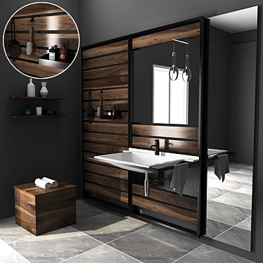 Bathroom Furniture Set: SYS30 Flex 3D model image 1 