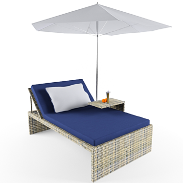 Seascape Chaise Lounge Umbrella 3D model image 1 