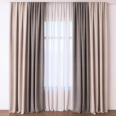 Elegance Sheer Curtain 3D model image 1 