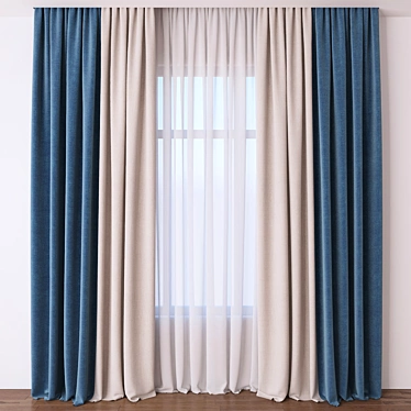 Translucent Window Drapes 3D model image 1 