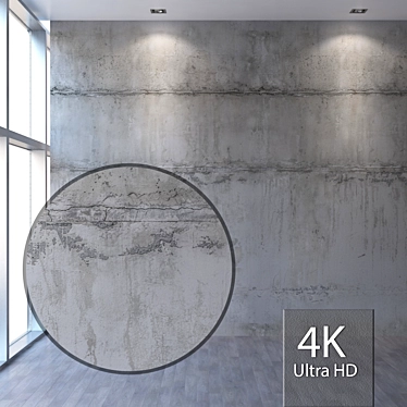 Seamless 4K Concrete Wall Texture 3D model image 1 