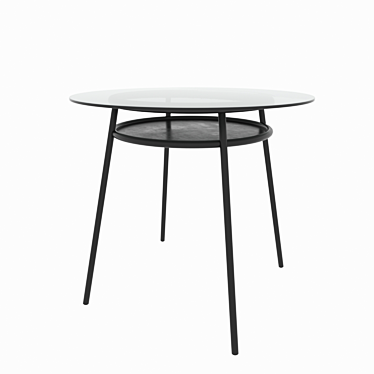 Title suggestion: Sleek Black Metal & Glass Table 3D model image 1 