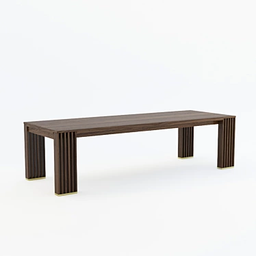 Modern Walnut Dining Table 3D model image 1 