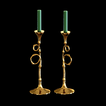 Elegant Evoca Candlestick Pair 3D model image 1 