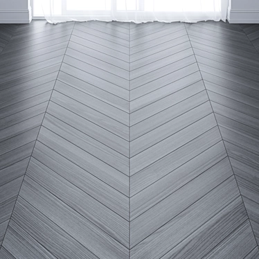 Gray Parquet Board: Chevron & Deck Layout 3D model image 1 