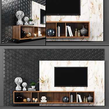 Sleek TV Stand with Storage 3D model image 1 