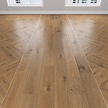 Versatile Oak Parquet: Linear, Christmas Tree, Chevron 3D model image 1 