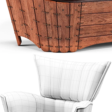 Title: Pacific Green Moorea Sofa Set 3D model image 1 