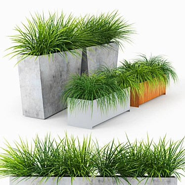 Twista Modern Outdoor Planter 3D model image 1 