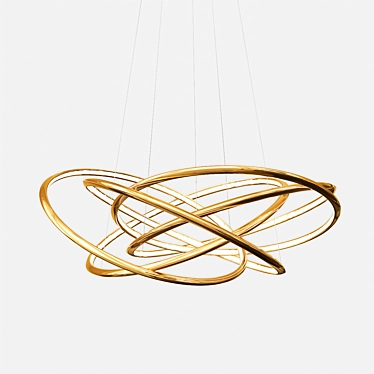 Saturn LED Gold Pendant 3D model image 1 