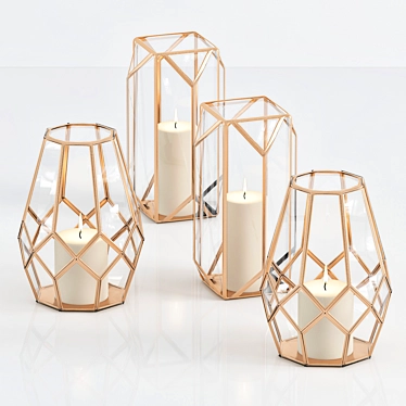 Elegant Copper Scala Lantern 3D model image 1 