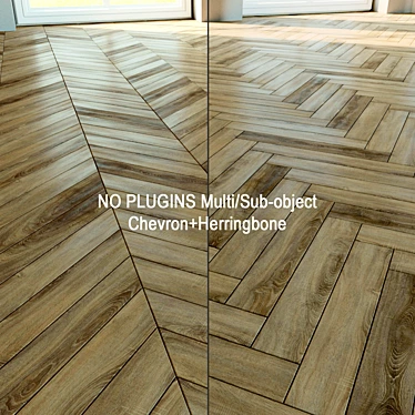 Natural Wood Parquet Flooring 3D model image 1 