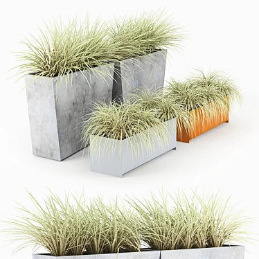 Twista Contemporary Planter: Innovative Design for Modern Outdoor Spaces 3D model image 1 