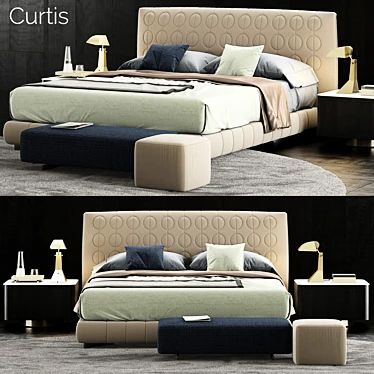 Modern and Luxurious Minotti Curtis Bed 3D model image 1 