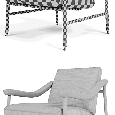 Elegant H.Russell Armchair 3D model image 1 