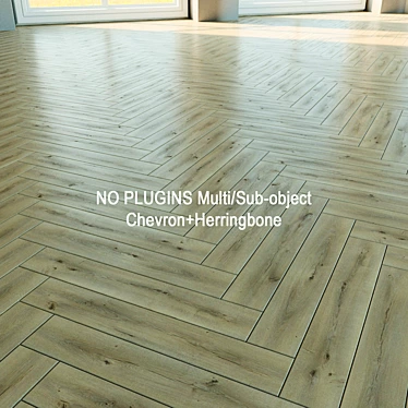 Natural Wood Parquet Flooring 3D model image 1 