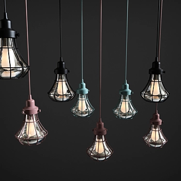 Elegant Glass Pendant Light 3D model image 1 