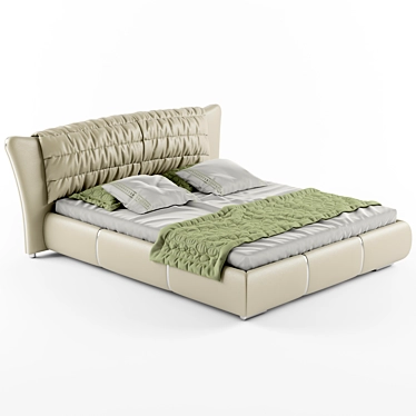 Luxurious Paloma Leather Bed 3D model image 1 