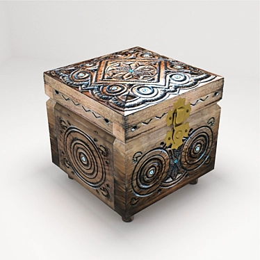 Wooden Polygonal Jewelry Box 3D model image 1 