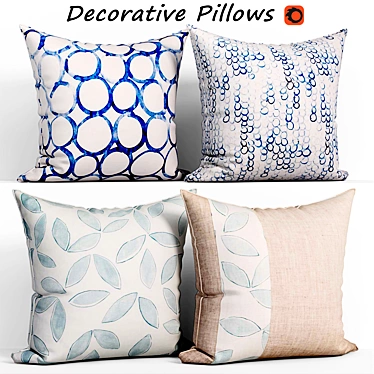 Chic Decorative Pillow Set: Elegant Home Accessories 3D model image 1 