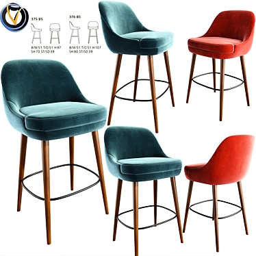 Sophisticated Counter Height Bar Stool 3D model image 1 