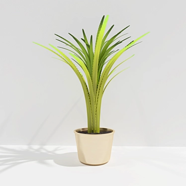 Golden Pot Decorated Plant 3D model image 1 