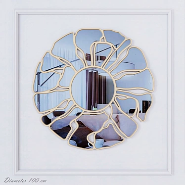 Elegant Flower-shaped Wall Mirror 3D model image 1 