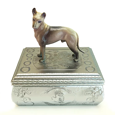 Lucky Paws Casket: Sculpted Dog Figurine 3D model image 1 