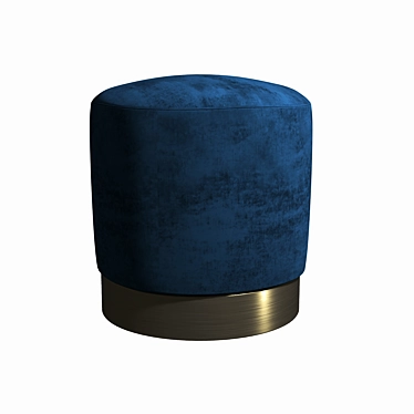 Comfy Osman Blue Velour Pouf 3D model image 1 