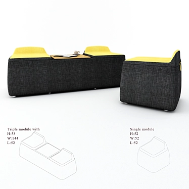 Modular Office Seating: Pick 3D model image 1 