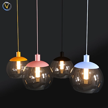 Contemporary Glass Pendant Light 3D model image 1 